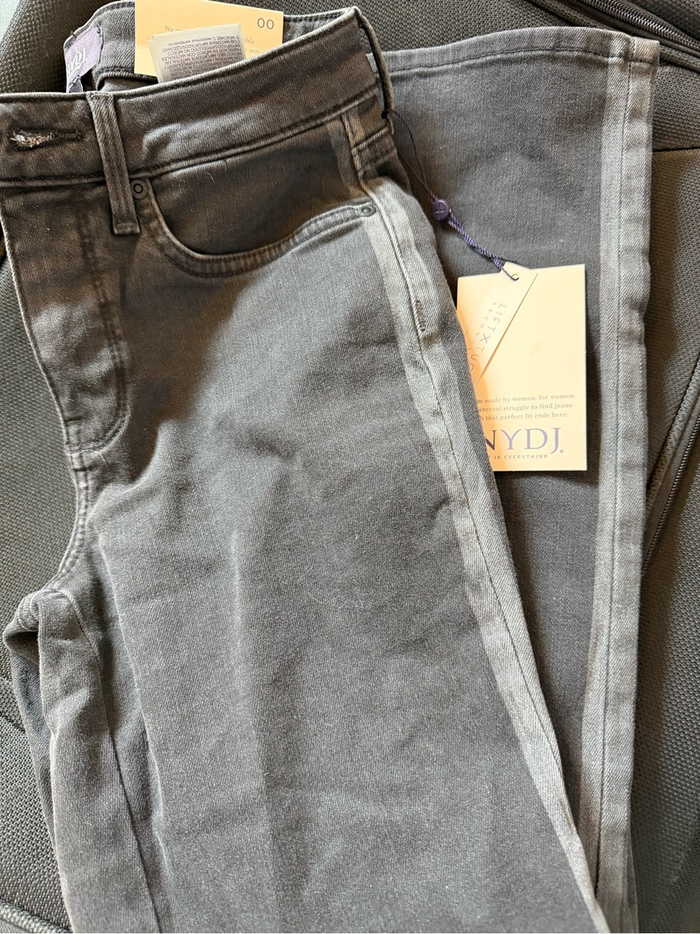 NYDJ Women's Gray Skinny Jeans - Washed Charcoal with Tuxedo Stripe